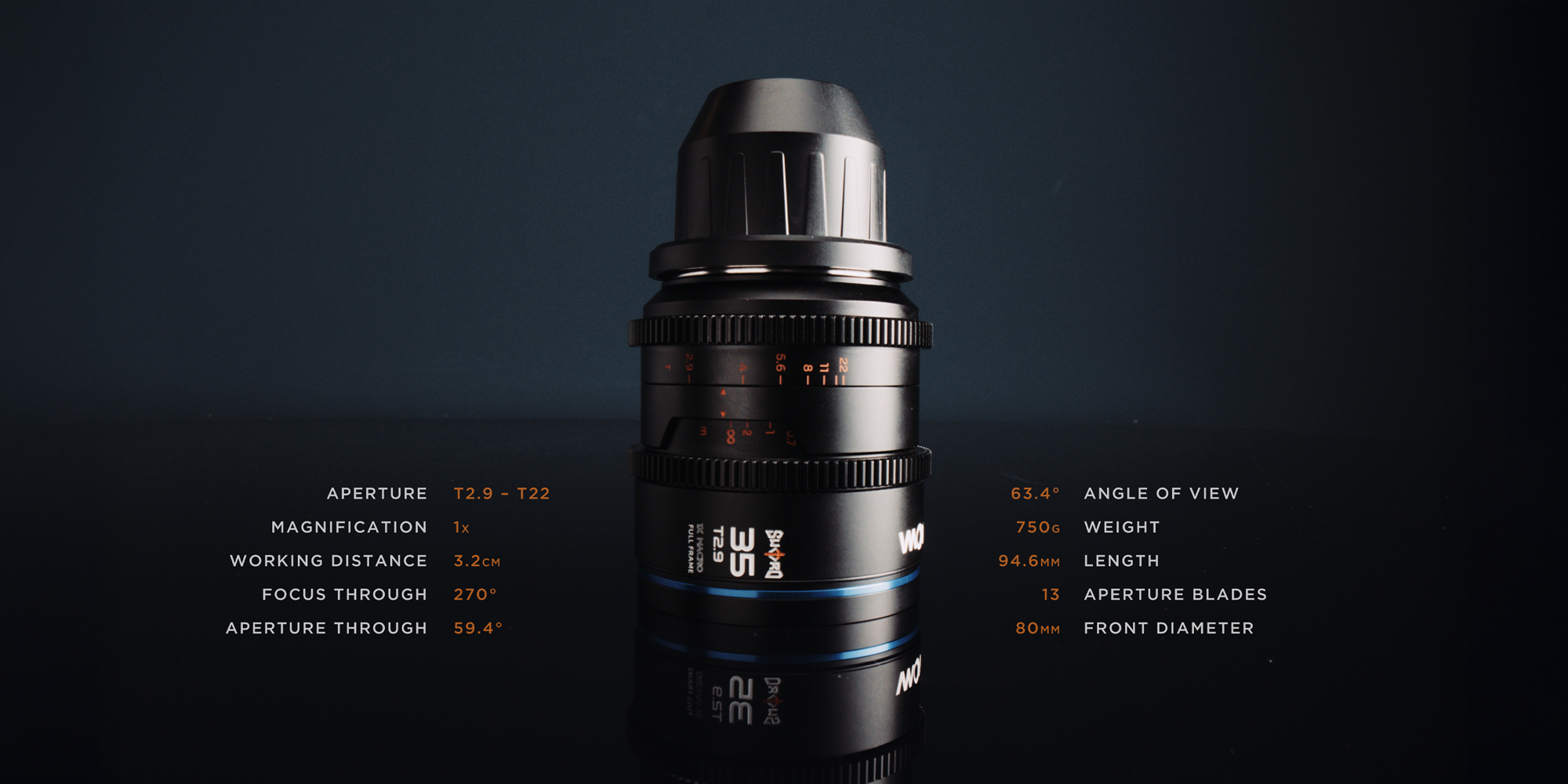 Obiektyw Laowa Sword 35 mm T2,9 1x Macro Cine do Arri PL zdjęcie produktowe i specyfikacja